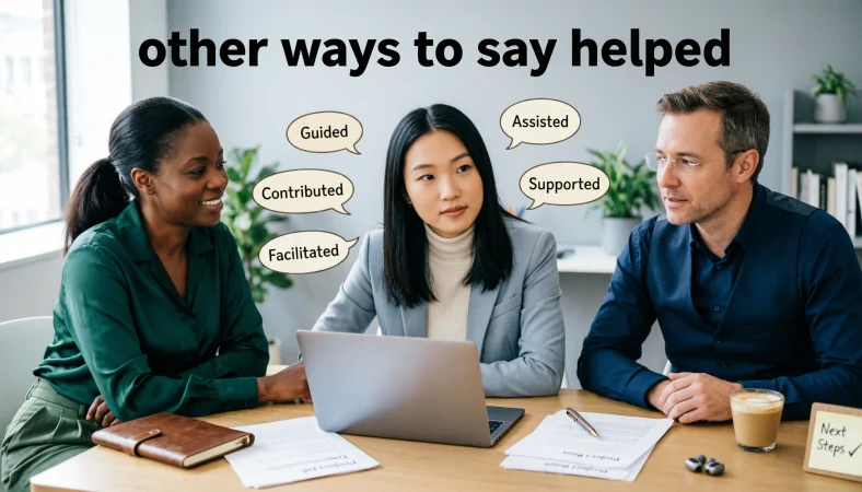 other ways to say helped