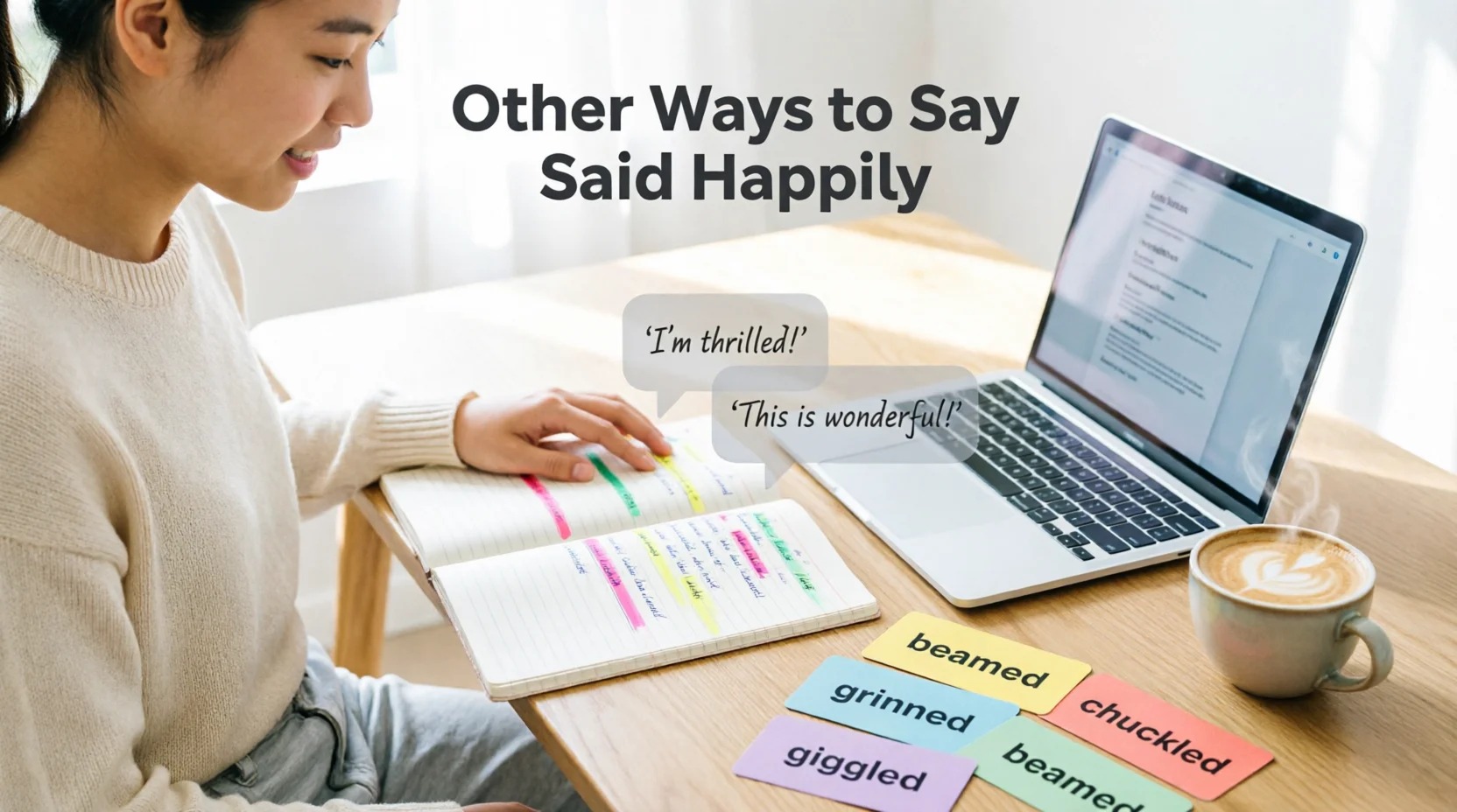 other ways to say said happily